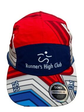 BOCO Performance Hat Runner’s High Club OSFM Red Moisture Wicking Headwear NWT
